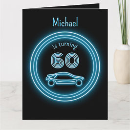 Coola Black and Neon look Blue Racecar för manar Kort