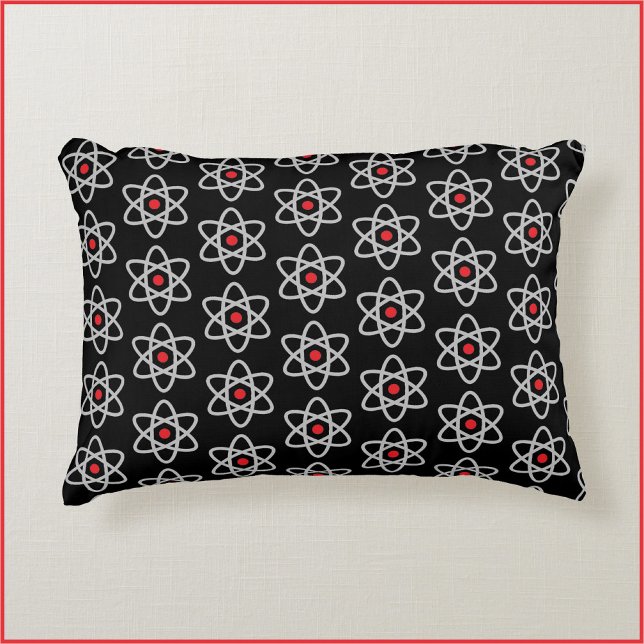 Coola Black and Red Science Atom Pillow Prydnadskudde (Skapare uppladdad)