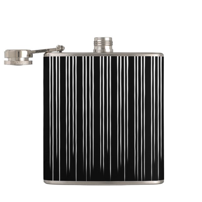 Coola Black and White Stripe Mönster Fickplunta (Öppnad)