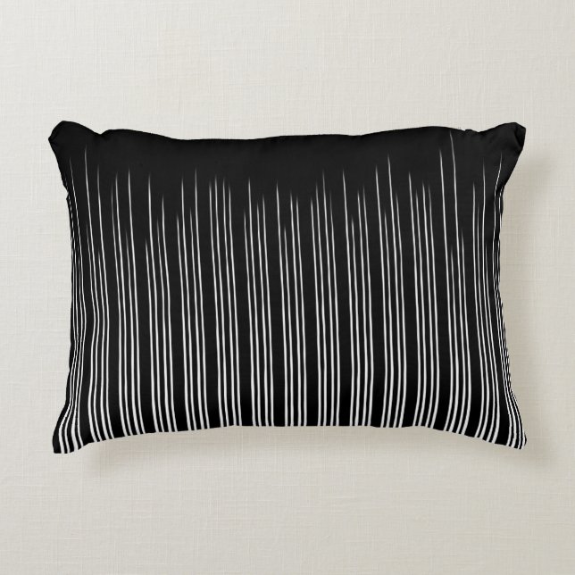Coola Black and White Stripe Mönster Prydnadskudde (Framsidan)