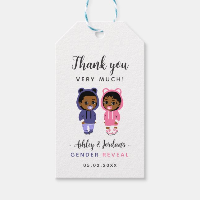 Coola Black Baby Gender Visa Tack Märkre Presentetikett (Framsidan)