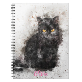Coola Black Cat Distress Bild Anteckningsbok