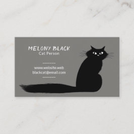Coola Black Cat med lång Svan | KATTDJUR ROLIGT Visitkort