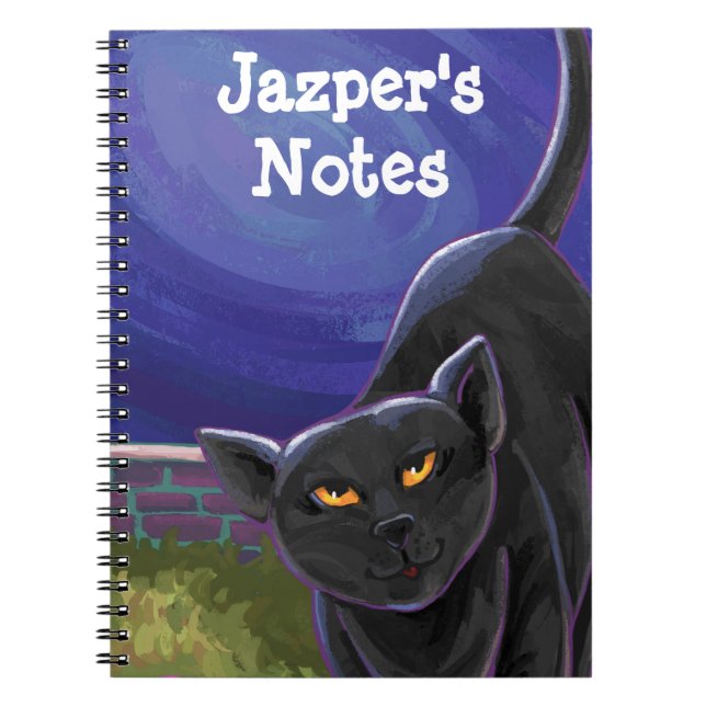 Coola Black Cat Stationery Anteckningsbok Med Spiral (Framsidan)