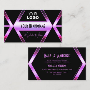 Coola Black Geometric Rosa Lila Shimmer med Logoty Visitkort