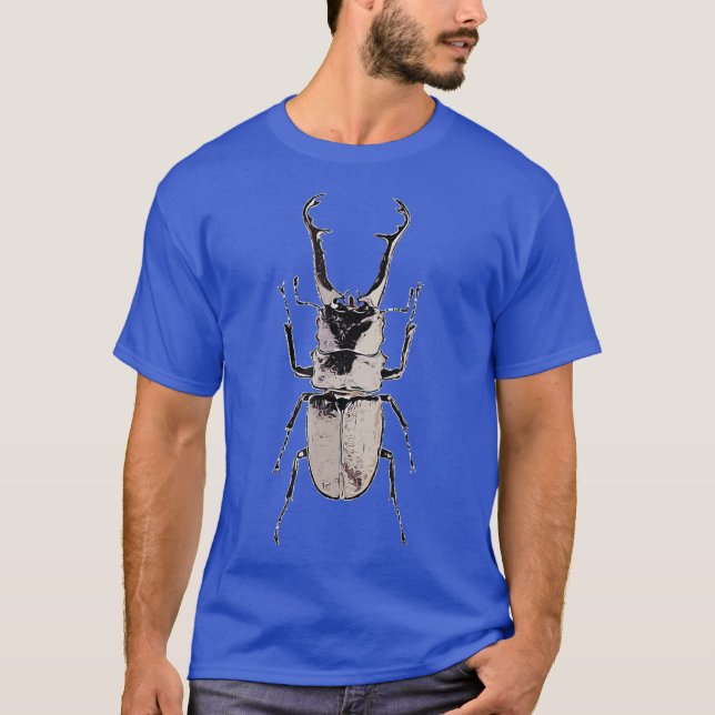 Coola Black Giant Stag Beetle T Shirt (Framsida)