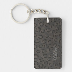 Coola black grått cheetah print monogram