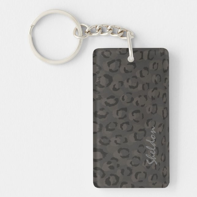 Coola black grått cheetah print monogram (Framsidan)