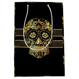 Coola Black & Guld Sugar Skull Day of the dead