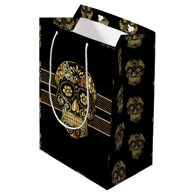 Coola Black & Guld Sugar Skull Day of the dead (Baksidan Vinklad)