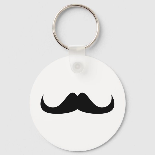 Coola Black Handlebar mustache Nyckelring (Framsida)