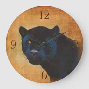 Coola Black Jaguar Panther Wildlife Big Cat Stor Klocka