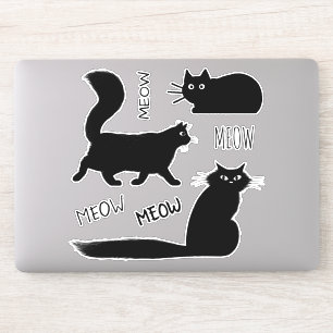 Coola Black Kattunge Meow Meow Vinyl Sticker Set Klistermärken