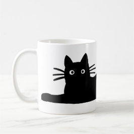 Coola Black Kattunge Roligt Kattdjur Älskare Cute Kaffemugg