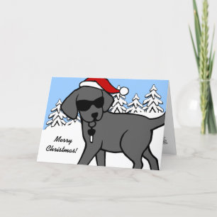 Coola Black Labrador Tecknad jul Helgkort