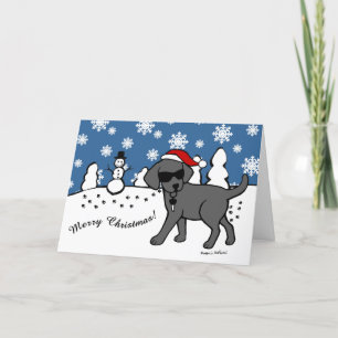 Coola Black Labrador Tecknad jul Helgkort