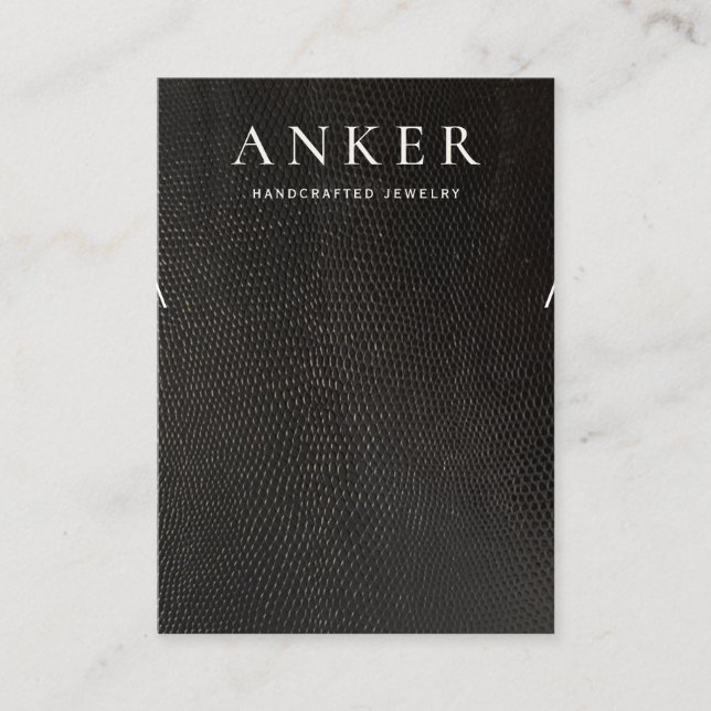 Coola Black Leather Necklace Bracelet Visning Visitkort (Framsida)