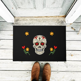 Coola Black Muertos Sugar Skull med blommor