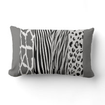 Coola Black och Grått Animal Print Embossed Pillow