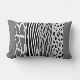Coola Black och Grått Animal Print Embossed Pillow Lumbarkudde