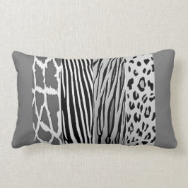 Coola Black och Grått Animal Print Embossed Pillow Lumbarkudde
