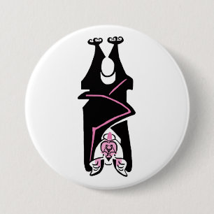 Coola Black & rosa FLADDERMUS - Halloween - Goth - Knapp