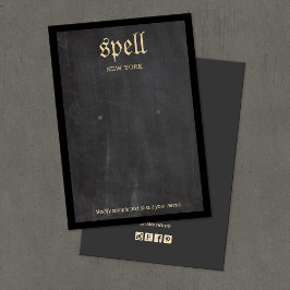 Coola Black Rustic Edgy Earring Visning Card Visitkort