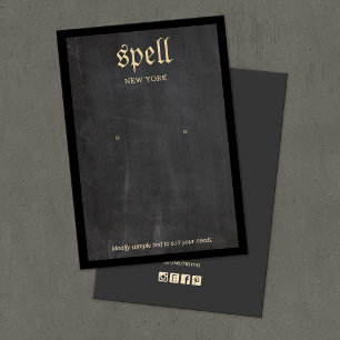 Coola Black Rustic Edgy Earring Visning Card Visitkort