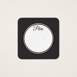 Coola Black Stud Earring Visning Holder Fyrkantigt Visitkort