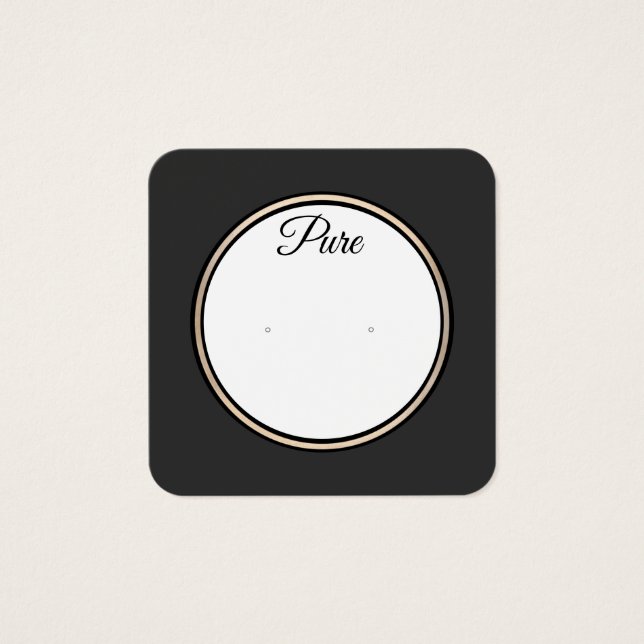 Coola Black Stud Earring Visning Holder Fyrkantigt Visitkort (Framsida)