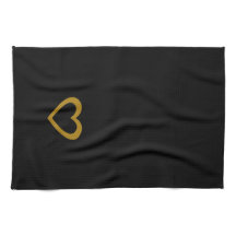Coola Black Sweet Guld Heart Towel