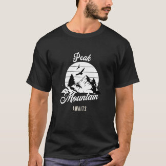 Coola Black Unisex "Peak Mountain Awaits" T-Shirt