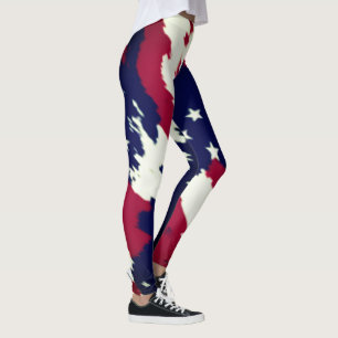 Coola Black USA American Flagga Leggings