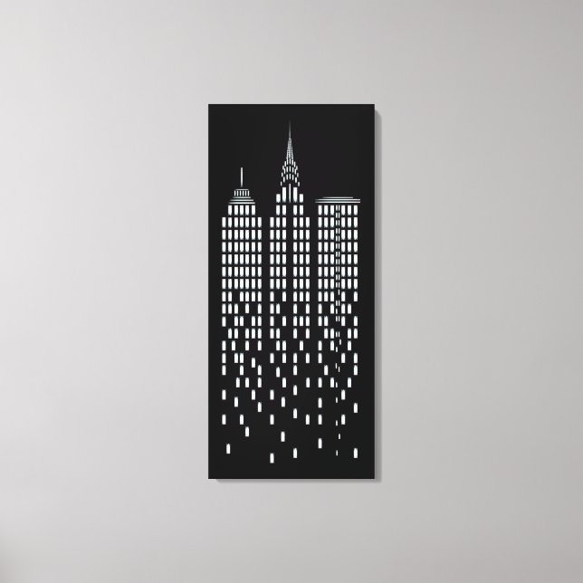 Coola Black & White New York City Skyscraper Canvastryck (Framsida)