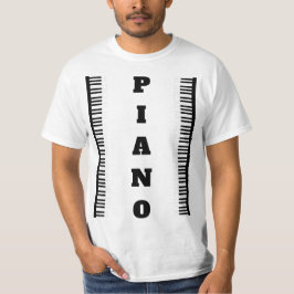 Coola Black & White Piano Nycklar Musician T Shirt