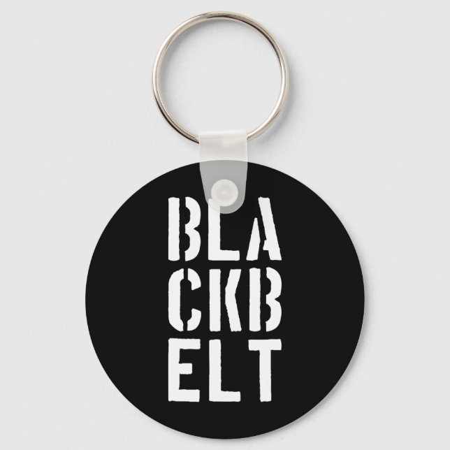 Coola Blackbelt Martial Arts Gift fet Black Bälte Nyckelring (Framsida)