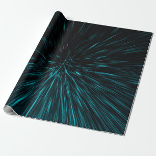 Coola Blåsvart hypergalaxisk Abstrakt Linjer Presentpapper