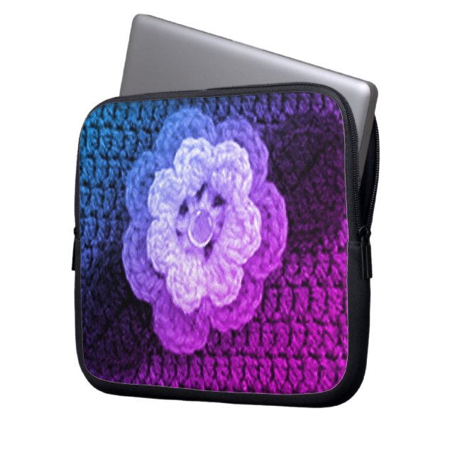 Coola Blommigt Artisan Crochet Print Electronics B Laptop Fodral (Framsidan Vänster)