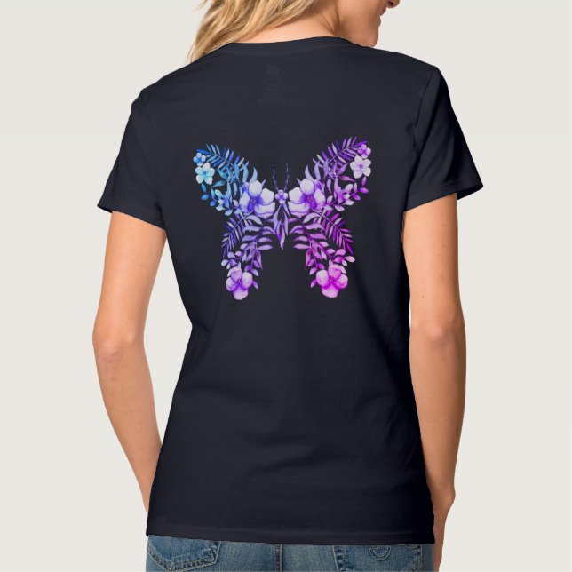 Coola Blommigt Butterfly Design Monogram Shirt V-N T (Baksida)