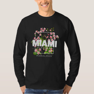 Coola Blommigt Miami Beach Tees I Kärlek Miami Mia T Shirt