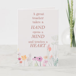 Coola Blommigt Rosa Lärare Quote Vi Kärlek You Tack Kort