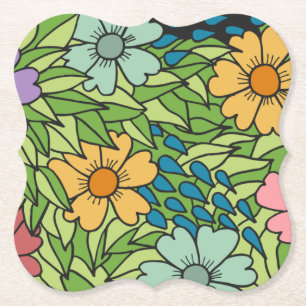 Coola blommönster-VÅR Papper Underlägg