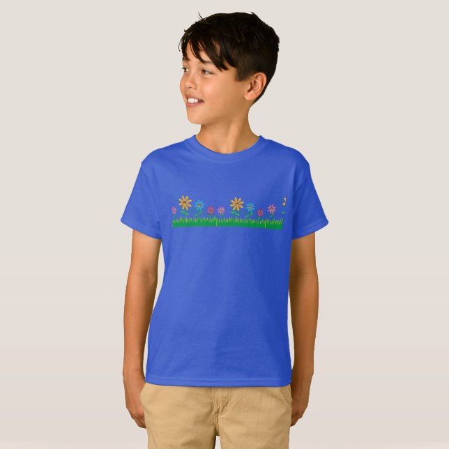 Coola Blommor - Leende blommor med solglasögon T Shirt (Hel framsida)