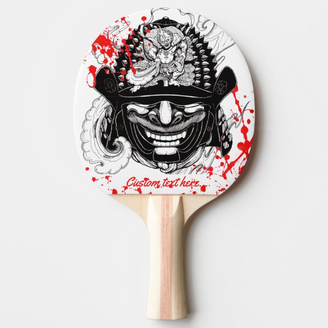 Coola Blosplatter samurai demon helmtatuering Pingisracket (Framsidan)