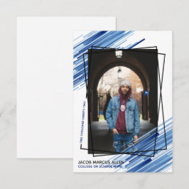 Coola Blue Abstrakt Photo Studenten annons Inbjudningar