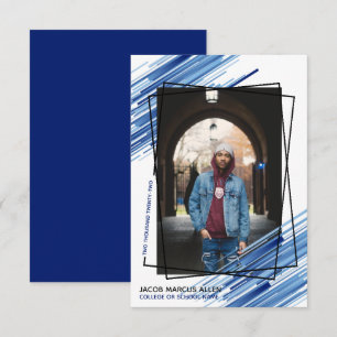 Coola Blue Abstrakt Photo Studenten annons Inbjudningar