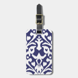 Coola blue and white ikat tribal mönster bagagebricka