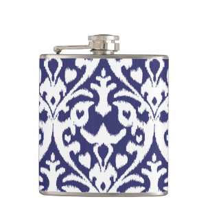 Coola blue and white ikat tribal mönster fickplunta