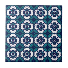 Coola Blue and White Mosaic Mönster