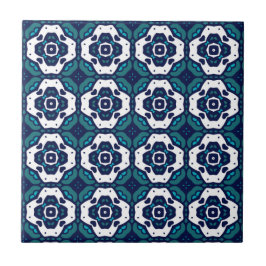 Coola Blue and White Mosaic Mönster Kakelplatta